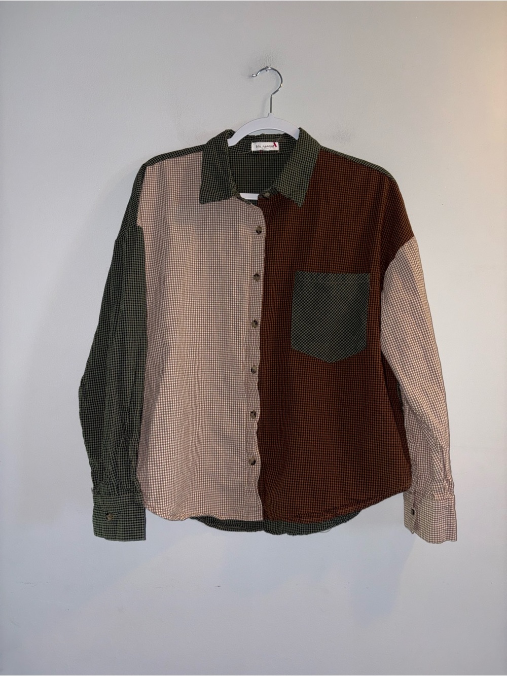 Blue Pepper | Colourblock Button Down Longsleeve Shirt